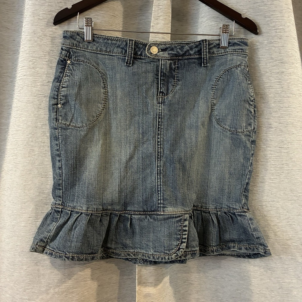 Vintage Y2K Bubblegum Mermaid Denim Skirt Size 9/10